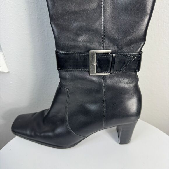 Nine & Company Black Knee 17" High Boots Zipper Sides 6.5 M Y2K 90’s Vibe - Picture 3 of 8